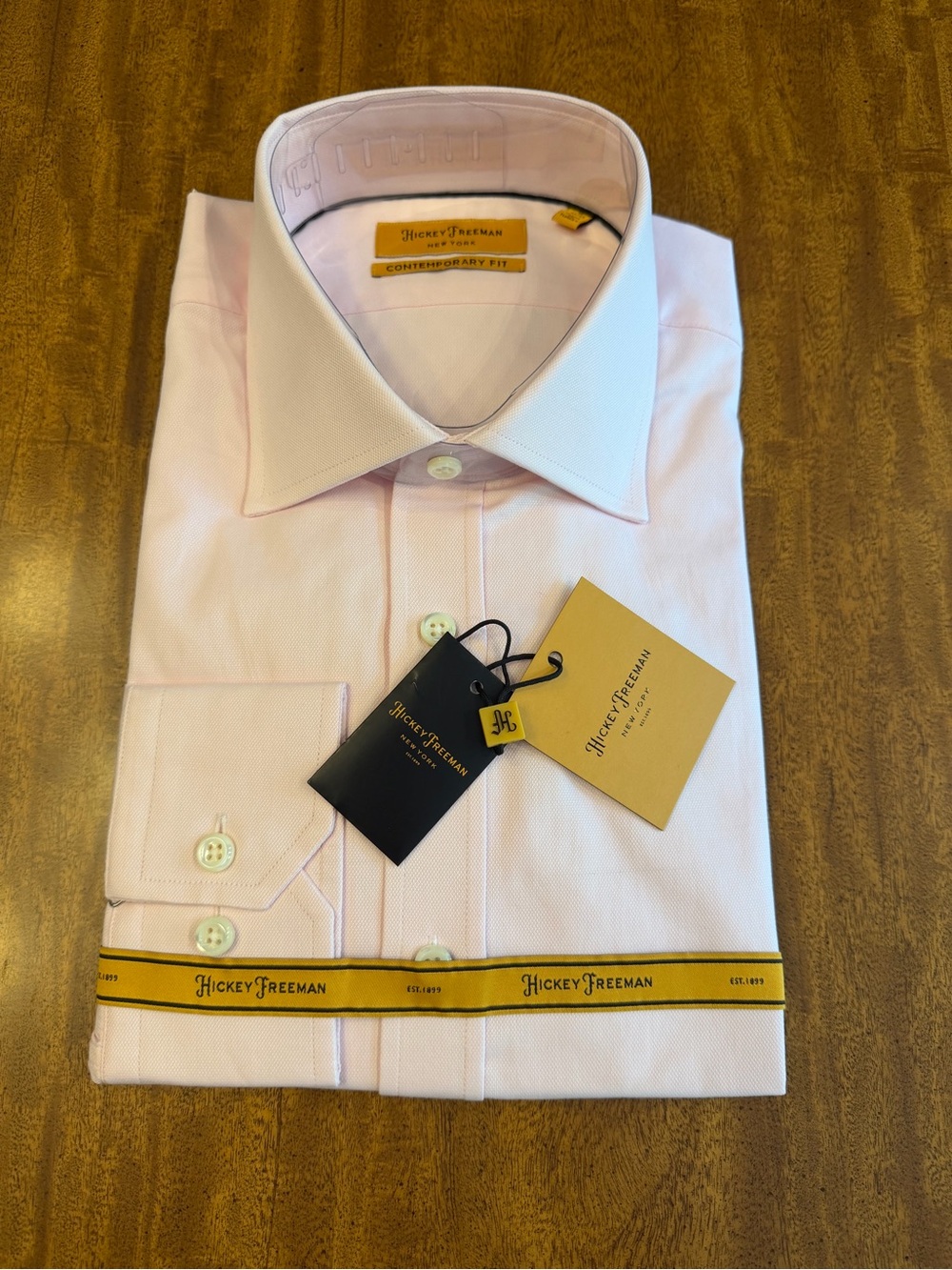 HICKEY FREEMAN men’s Pink Men's Dress Shirt - Contemporary/Modern Fit 16  32/33